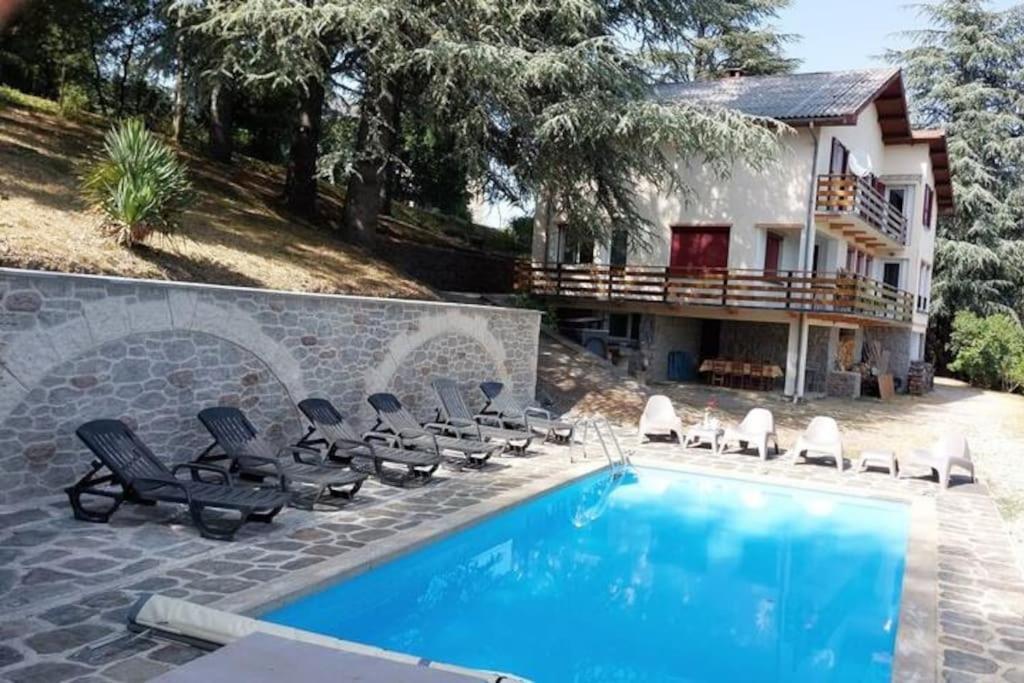 Chalet 14 Pers Avec Vue Panoramique Et Piscine Chauffee Genolhac Buitenkant foto