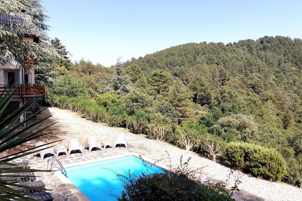 Chalet 14 Pers Avec Vue Panoramique Et Piscine Chauffee Genolhac Buitenkant foto