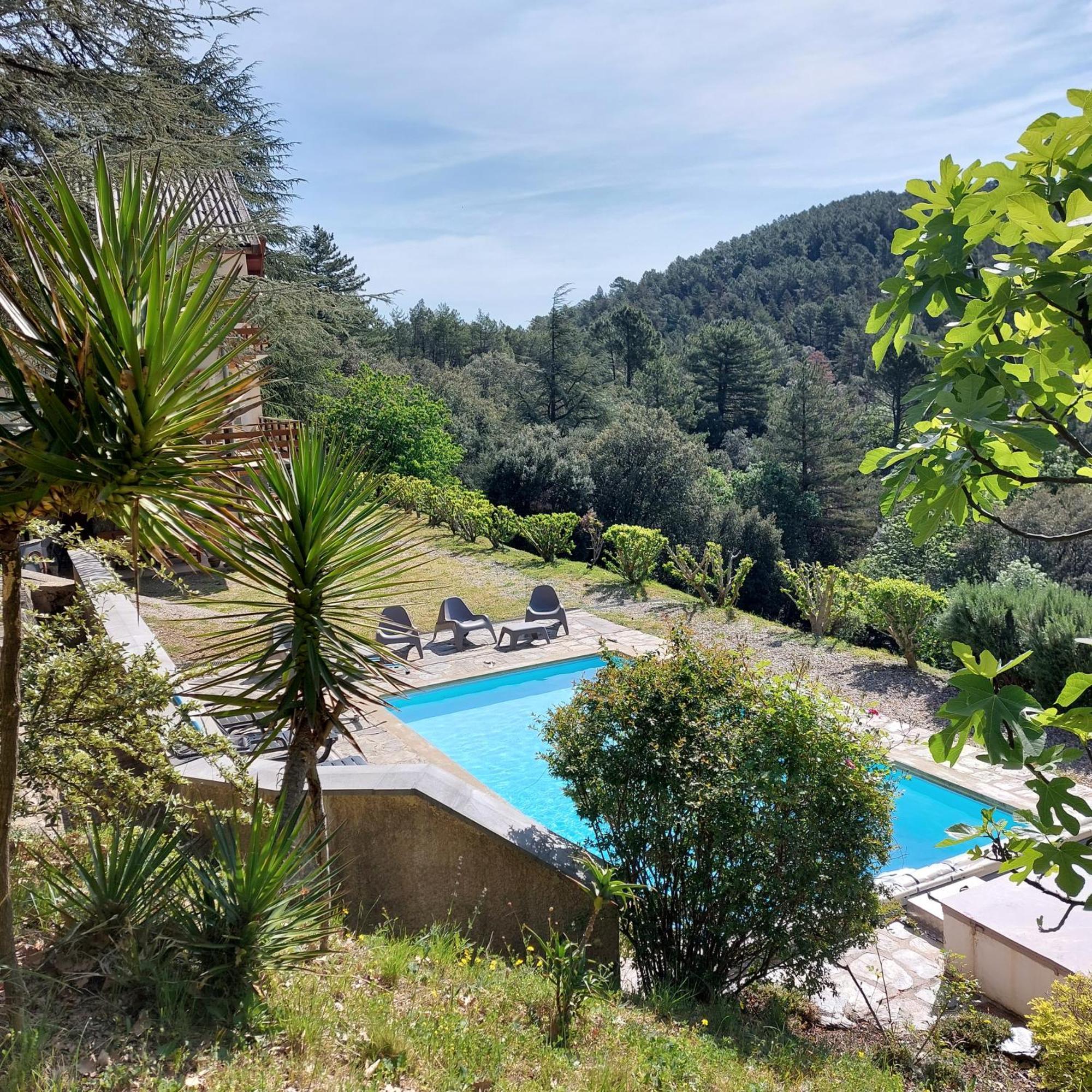 Chalet 14 Pers Avec Vue Panoramique Et Piscine Chauffee Genolhac Buitenkant foto